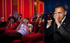 Photos of Barack Obama Shooting an SLR Camera and Family Wearing 3D Glasses Photos of Barack Obama Shooting an SLR Camera and Family Wearing 3D Glasses