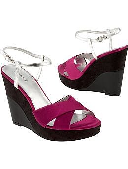 Women's Satin Ankle-Strap Wedges