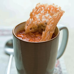 Fast & Easy Dinner: Tomato Soup With Parmesan Crisps Fast & Easy Dinner: Tomato Soup With Parmesan Crisps