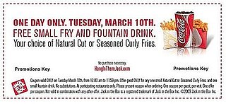 Score Free Jack in the Box Tuesday March 10