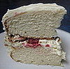 White Cake with Raspberries