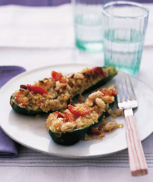 Fast & Easy Dinner: Zucchini With Quinoa Stuffing Fast & Easy Dinner: Zucchini With Quinoa Stuffing