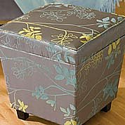 Pearl Gray Floral Storage Ottoman ($40.97) - Acorn Online