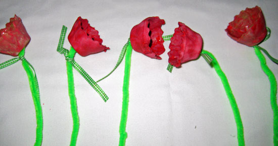 Flowers with Ribbon Stems