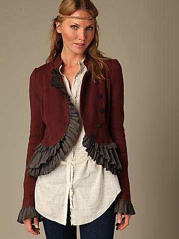 Free People Clothing Boutique > Military Ruffle Jacket