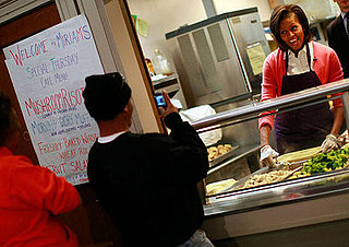 Michelle Obama Volunteers at DC Soup Kitchen