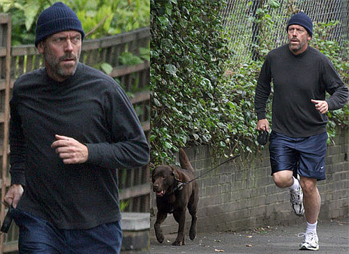Photos Of House Star Hugh Laurie Out Running With His Pet Dog In London, UK