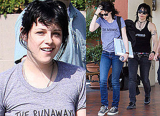 Photos of Kristen Stewart With a Runaways T-Shirt on, With Joan Jett