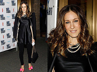 Sarah Jessica Parker style Tuxedo, Bright Pink Shoes