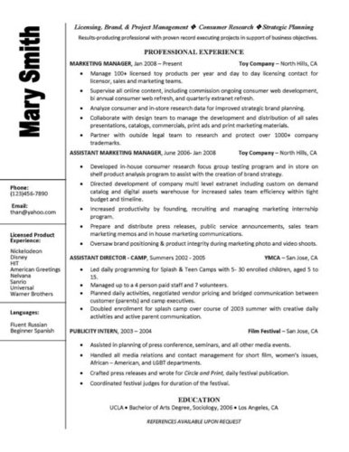 Product Manager/ Marketing Resume