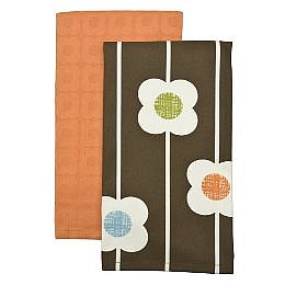 Home Flower Kitchen Towels 2 pk. - Brown Multicolor (18x28") : Target