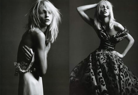 Sasha Pivovarova by Hedi Slimane for French Vogue april issue