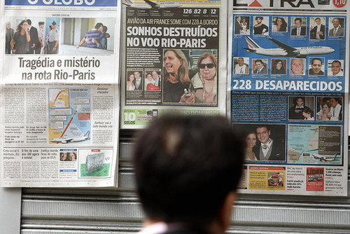 Front Page: Debris Found in Search For Air France Plane