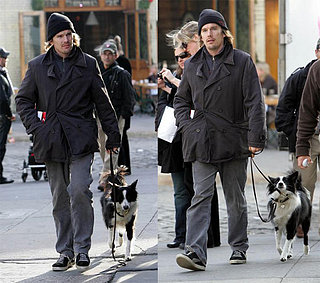 Ethan Hawke Walks His Dog
