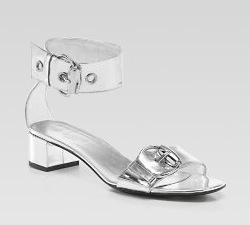 The Look for Less: Gucci Silver Ankle Strap Sandal