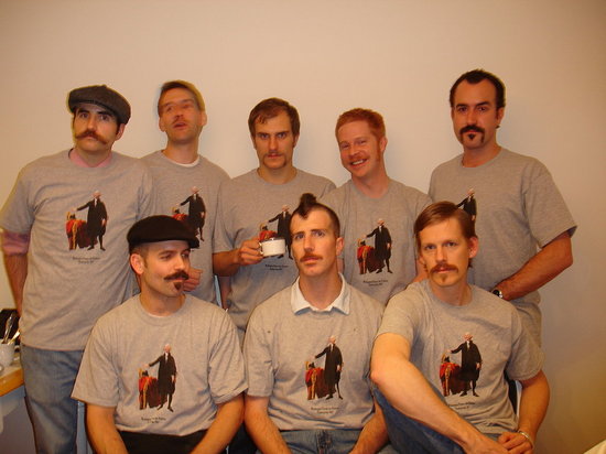 The mustaches.