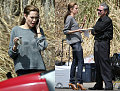 Angelina Snacks on the Set of St. John