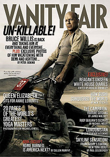 Bruce gets Manly & Gushy in Vanity Fair, Sweary at Game
