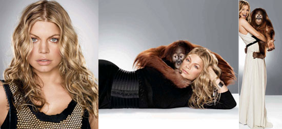 Fergie & Rocky the Orangutan Ape Around for Elle