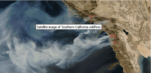 Satellite photos of California fires