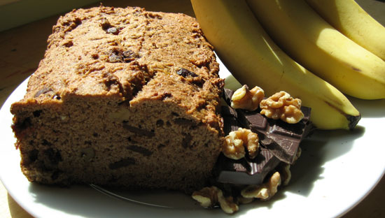 Low Fat Banana Bread With Chocolate, Cherries and Walnuts Low Fat Banana Bread With Chocolate, Cherries and Walnuts