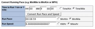 Speed Conversion for Biking, Running, Swimming