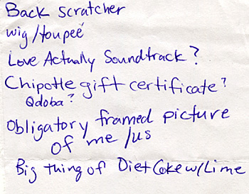 Found! List Of Things For Me/Us