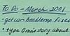 Found! Crazy Lady's To-Do List