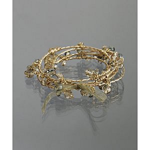 Nicole Bluefly - Lee Angel gold crystal cluster bangle set