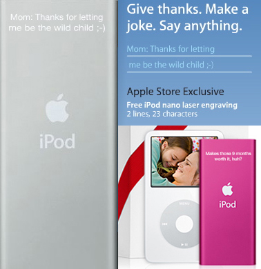 Apple Offers Free iPod Engraving For Mother's Day
