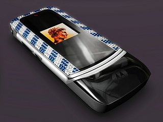 MOTOKRZR Adorned With White And Blue Diamonds