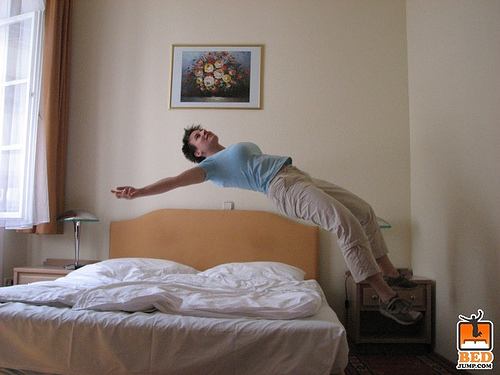 hotel bed jumping 4