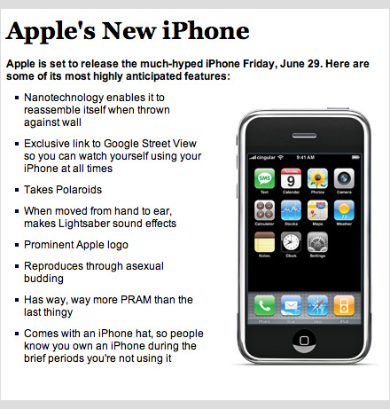 The Onion's Faux iPhone Ad