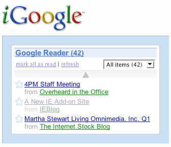 Geek Tip: Add Google Reader to Your iGoogle Page Geek Tip: Add Google Reader to Your iGoogle Page