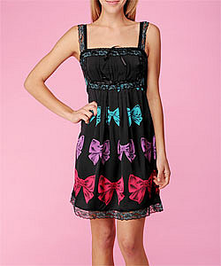 Bows on Charmeuse Tunic/Mini-Dress - Betsey Johnson