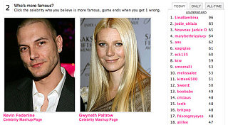 Play Celebrity Faceoff and Win a $100 Gift Card!
