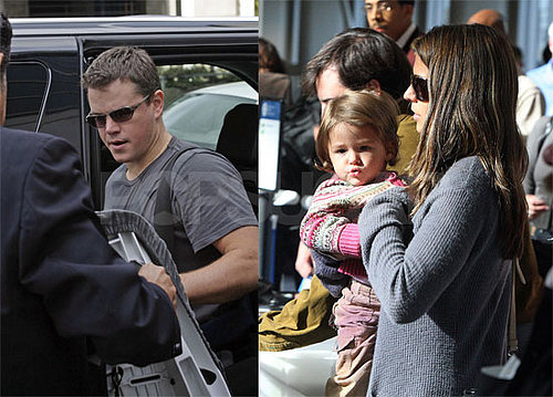 Matt Damon Braves Airport Security With His Girls