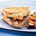 Fast & Easy Dinner: Mozzarella, Ham, and Basil Panini