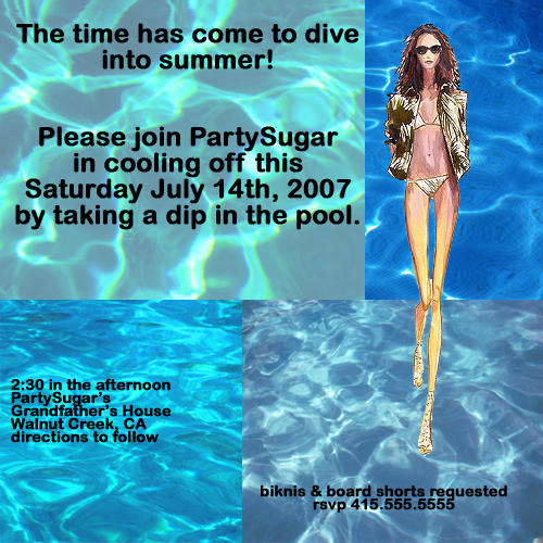 Come Party With Me: Pool Party - Invites