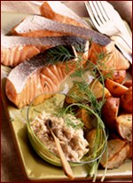 Fast & Easy Dinner: Roasted Salmon & Dilled Potatoes Fast & Easy Dinner: Roasted Salmon & Dilled Potatoes
