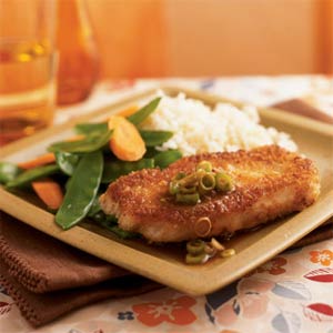 Fast & Easy Dinner: Wasabi and Panko-Crusted Pork With Gingered Soy Sauce