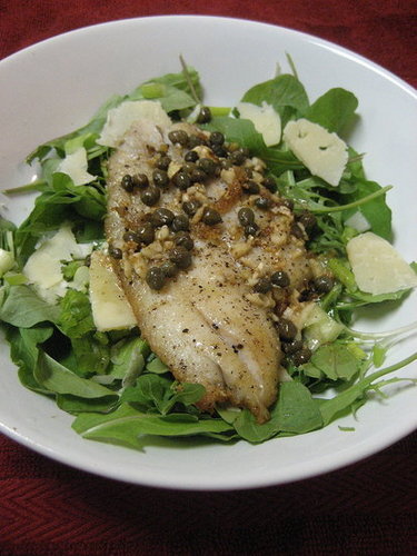 Fast & Easy Dinner: Sole Spinach Salad With Capers