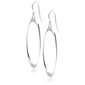 $20.00:  Sterling Silver Organic Design Oval Dangle Earrings: Jewelry & Watches