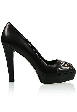 Black Peeptoe Shoes by Katia Lombardo