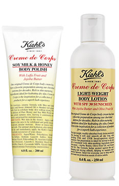 New Product Alert:  Kiehl's Creme De Corps Lotion and Soy Milk & Honey Body Polish