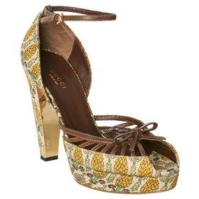 TROPICAL PRINTS: Gucci 'Tropical Pigna' canvas platform sandals