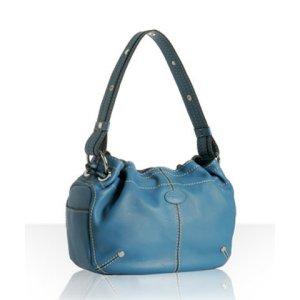 Tod's blue calfskin 'Miky Easy' medium shoulder 