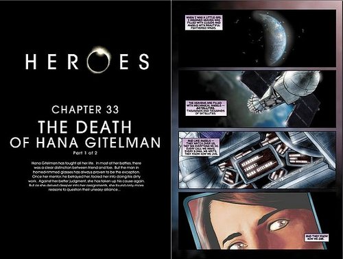 HEROES Graphic novel Chapters 33 and 34: The death of Hana Gitelman