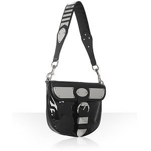 Gucci black patent medium 'Romy' shoulder bag