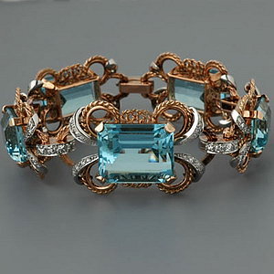 Vintage Retro Aquamarine Bracelets